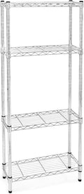 Shelving Inc. 8" d x 24" w x 64" h Chrome Wire Shelving with 4 Tier Shelves, Weight Capacity 800lbs Per Shelf