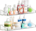 Yieach 4 Pack Clear Shower Shelves for Tile Walls,Adhesive Acrylic Bathroom Shelves Organizer and Storage,No Drill Acrylic Shower Wall Caddy & Shelf,Floating Shelves for Makeup,Perfume,Shampoo Holder