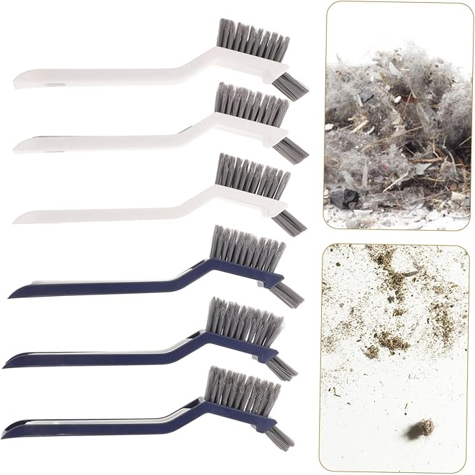 BESTYASH 6pcs Bathroom Cleaning Brush with Tough Abs Bristles for Shower Floor Tile Grout and Tight Spaces Scrub Brushes for Area Cleaning in Toilet Kitchen and Laundry