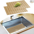 2Pack Adjustable Sink Protector Mats - Stainless Steel, Fast Draining - Perfect for Dishes & Glassware - Easy to Clean & DIY Cut