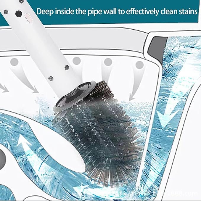 USB Power Toilet Scrubber with Extendable Handle & Build in Detergent Dispenser Easy to Carry for Bathroom Health Hygienic Toilet Brush with Auto Liquid Dispenser