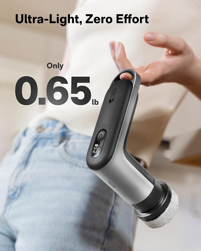HOTO Grip™ Cordless Electric Spin Scrubber + 2 Pcs Replacement Brush Heads