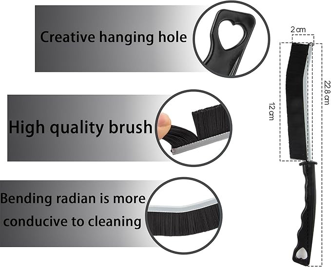 KEWAYO Crevice Cleaning Brush, 9Pc Grout Brush Set Deep Cleaning Flexible Handle for Bathroom Kitchen Tile