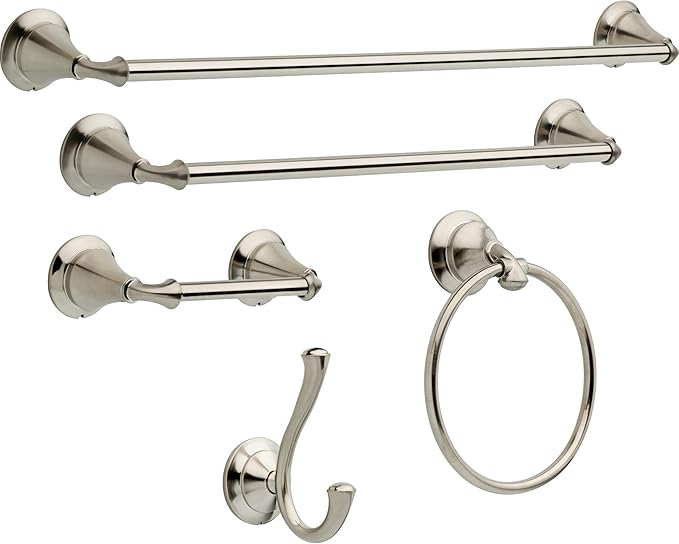 DELTA FAUCET Rubber Limited 79450-SS Linden Wall Mount Pivot Arm Toilet Paper Holder Bath Hardware Accessory in Stainless Steel