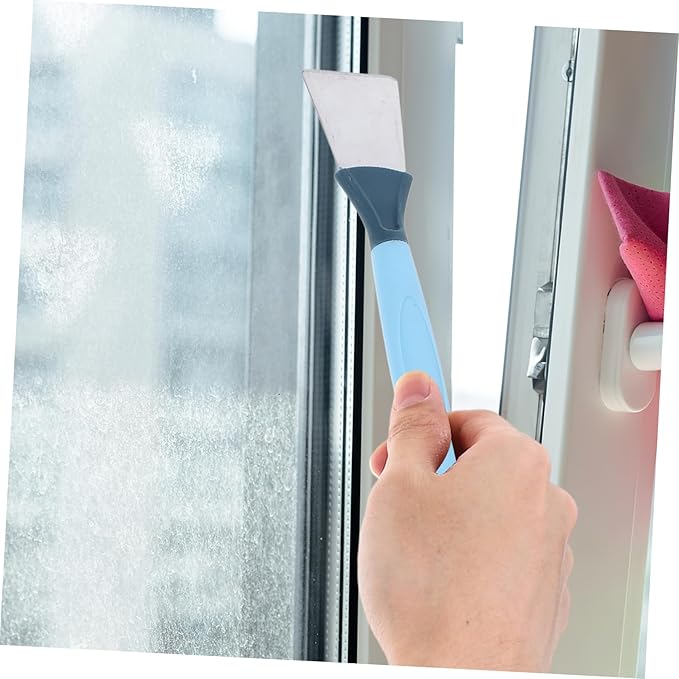 Mobestech Groove Cleaning Brush for Detail Cleaning Multi-Functional Crevice Brush with Scraper for Bathroom Kitchen and Sliding Door Tracks Ergonomic Design Hard Bristles