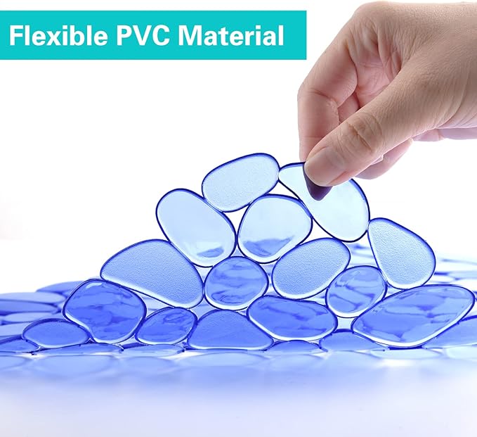 Coopay Kitchen Sink Mat Pebble Protect Mat PVC Eco-friendly Adjustable Stainless steel/ Porcelain Dish Drying Pad Protector for Bottom of Kitchen Sink, 15.8 x 11.8 inches (2 Pack, Blue and Green)