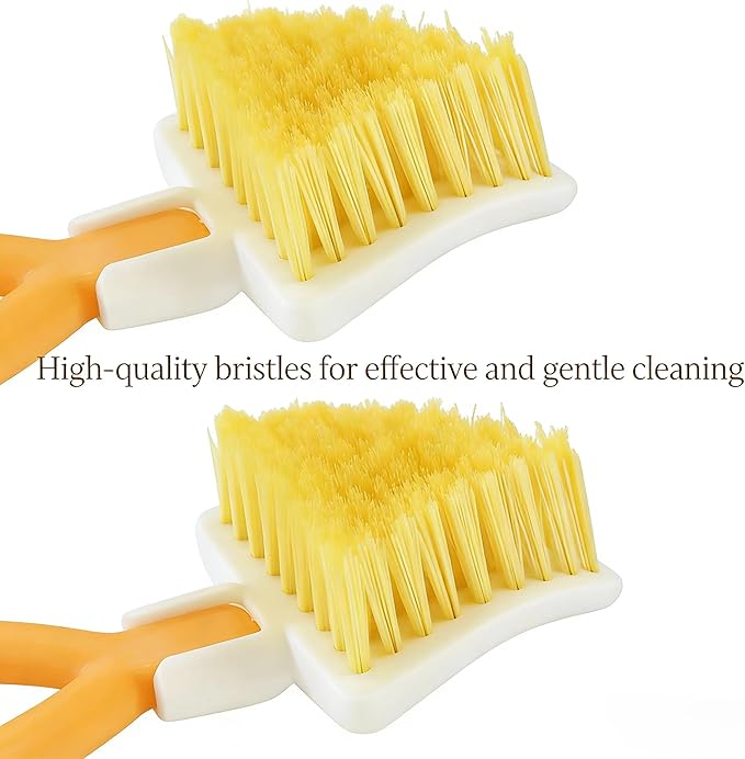 V-Shape Crevice Cleaning Brush with Stand-Up Design Foldable Triangular Grout Scrub Brush for Kitchen Sinks, Bathroom Corners,Tile Floors,Ideal for Gaps,Aseboard And Patio Deck & Window Tracks