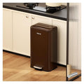 Kitchen Bathroom 8 Gallon Trash Can - Stainless Steel Garbage Cans with Foot Pedal, Recycling Bin with Lid for Office Bathroom Decor (Coffee, 30Liter / 8Gallon)
