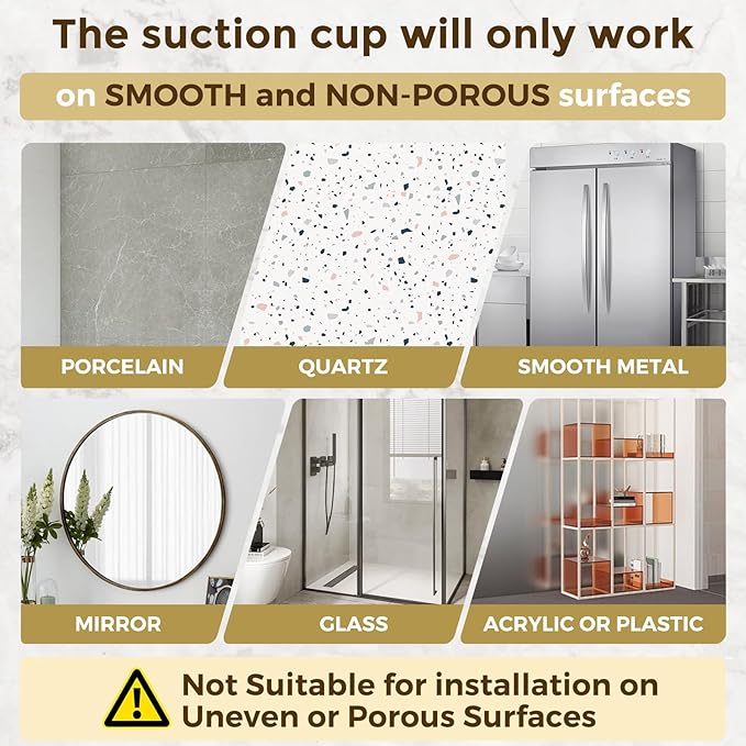 Suction Cup Hooks for Shower, No-Drill Towel Hooks for Bathrooms, Kitchen, Glass Door, Mirror, Tile, Shower Suction Hooks for Hanging Towels, Robe, Loofah, Christmas Wreath (White, 4 Pack)