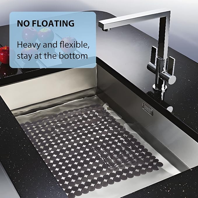 Sink Protectors Mat for Kitchen Sink - 2Pack Adjustable Kitchen Sink Mat Fast Draining - Dish Drying Mat for Dishes And Glassware - Easy to Clean & Diy Cut