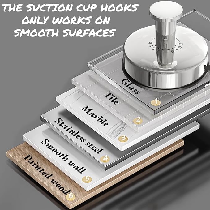 DGYB Suction Cup Hooks for Shower Set of 2 Removable Stainless Steel Towel Hook for Bathroom Glass Window Door Wall and Suction Wreath Hook for Hanging Robe, Loofah, Coat - Chrome