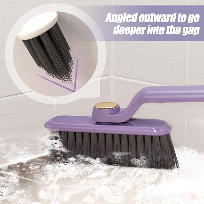 360° Rotating Gap Cleaning Brush - Multi-Purpose Hard Bristle Crevice Brush for Kitchen, Bathroom, Home, 9.45"x5.12"x1.97" (White)