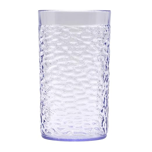G.E.T. 3316-CL Heavy-Duty Shatterproof Plastic Pebbled Tumbler, 16 Ounce, Clear (Set of 12)