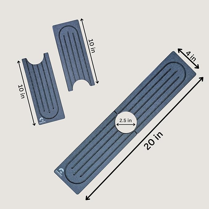 Stone Faucet Mat for Kitchen Sink, Quick Dry Diatomite Drying Mat for Counter, Faucet Splash Guard, Sink Protector, Water-Absorbing Tray for Bathroom or Countertop (Dark Gray, 20" x 4")