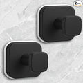 Shower Hooks for Inside Shower,Reusable Suction Cup Hooks for Glass Window,Mirror,Removable Towel Hooks for Bathroom,2 Pack(Black)