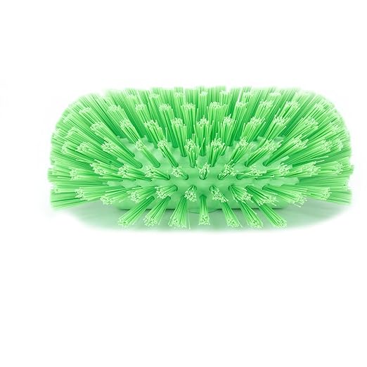 SPARTA Tank and Kettle Scrub Brush Heavy-Duty Tile Brush, Color-Coded and Handle Compatible (Sold Separately) for Optimal Access In Spacious Containers, Plastic, 5.5 X 9.5 Inches, Lime