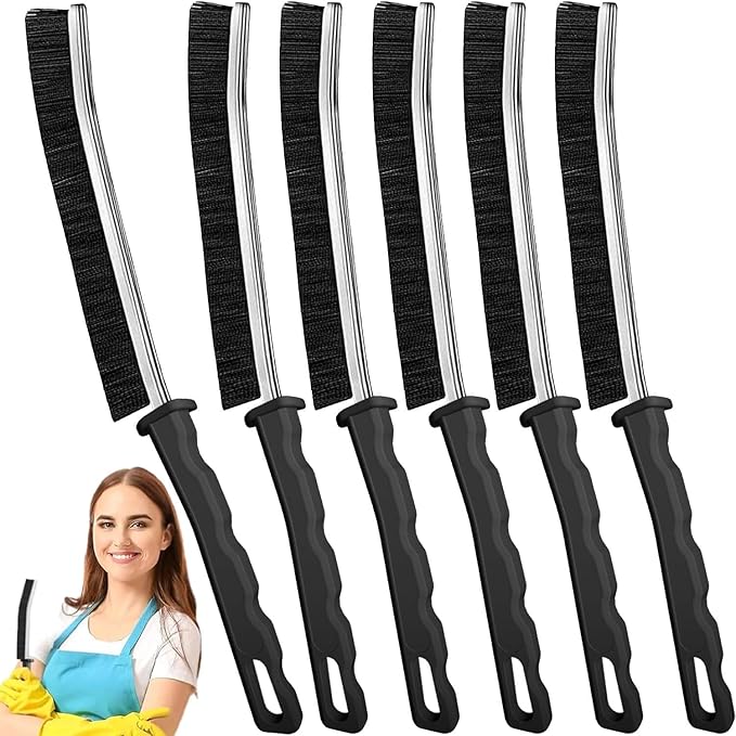 Crevice Cleaning Brush, Multi-Purpose Hard Bristle Brushes for Deep Cleaning Kitchen, Bathroom, Grout, Sink, Cup, Teapot, Bottle, Blender, Corners, Tight Spaces & More 6 Pcs
