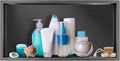 24"×12" Shower Niche Brushed Stainless Steel, Recessed Shower Caddy, Bathroom Shelf Insert Fits for 22.8"x11" Wall Hole Installation (Light Black)