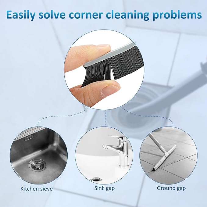 4Pcs Multifunctional Crevice Cleaning Brush Tool - Crevice Cleaning Brush - Hard Bristle Crevice Cleaning Brush - Bathroom Crevice Brush - Grout Cleaning Brush