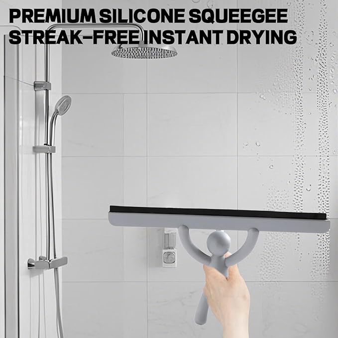 Shower Squeegee for Glass Doors Tile Shower Walls,Bathroom Squeegee for Shower,Shower Door Squeegee fit for Glass Mirror Window and Car Windshield