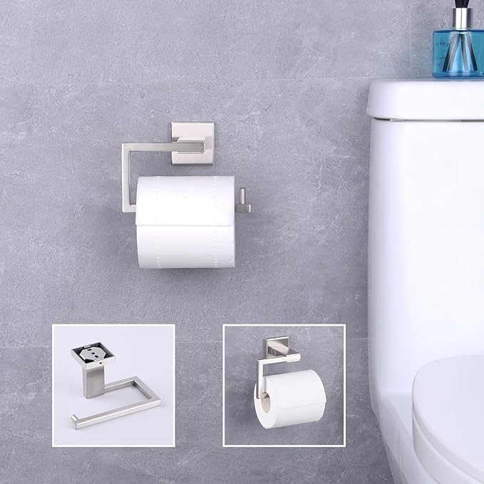 GERZ Bathroom Toilet Paper Holder SUS 304 Stainless Steel Tissue Paper Roll Holder Wall Mount, Brushed Finish JG1905-LS