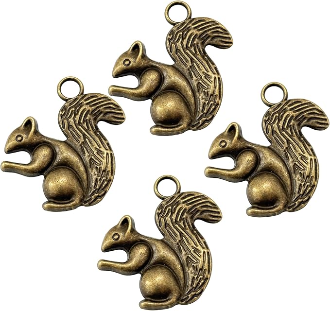 ZILucky12 Pcs Squirrel Shower Curtain Hooks, Stainless Steel Rustproof, Shower Curtain Rings, Minimalist Modern Decorative Design (Bronze-Squirrel)