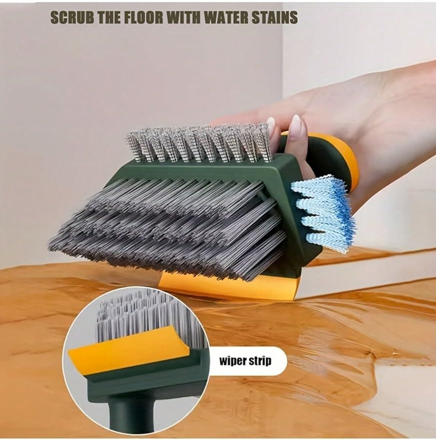 3 Pcs Versatile Stiff Bristle Crevice Cleaning Brush Tool for Kitchen Bathroom Window Tracks 2 in 1 Handheld Deep Grout Scrubber for Tile Joints Sliding Door Slots No Dead Spots (Green)