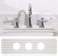 3 Hole White Faucet Mat for Kitchen Sink 16.1" x 5" Kitchen Faucet Absorbent Mat Diatomite Splash Guard for Sink Quick Drying Stone Drip Catcher for Bathroom Counter
