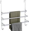 Over The Door Towel Rack, Over Door Towel Rack for Bathroom Door, Triple Towel Storage Holder with Hooks (Silver Gray, 20.15" L)