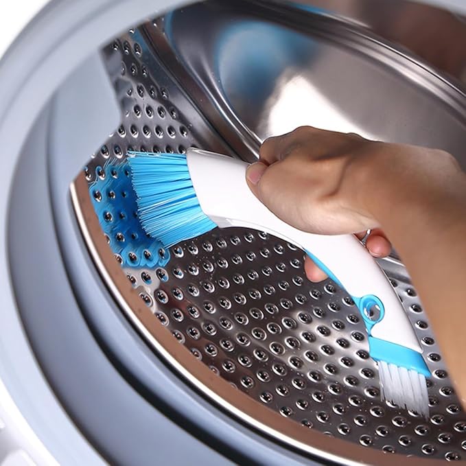NUOBESTY Detachable Dual-Head Cleaning Brush for Washing Machine Drum and Floor Tiles, Small Multi-Functional Scrub Brush for Bathroom and Kitchen Groove Cleaning Random Color Random Color