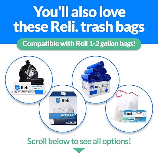 Reli. Small Trash Can with Lid, 1.3 Gallon (5 Liter) | Stainless Steel (White) | Small Bathroom Trash Can | Step Pedal Garbage Bin with Removable Bucket, Kitchen | Rectangular Metal Bin