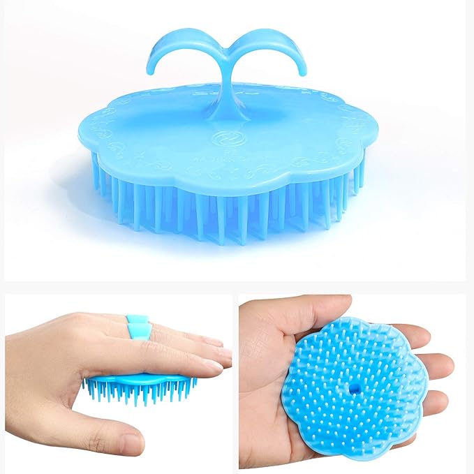 Hair Scalp Exfoliator Brush Dandruff Cleaning Brush, Flexible Scalp Massager Brush, Shower Scalp Shampoo Brush for Home, Office, Travel and Pets 2-Pack