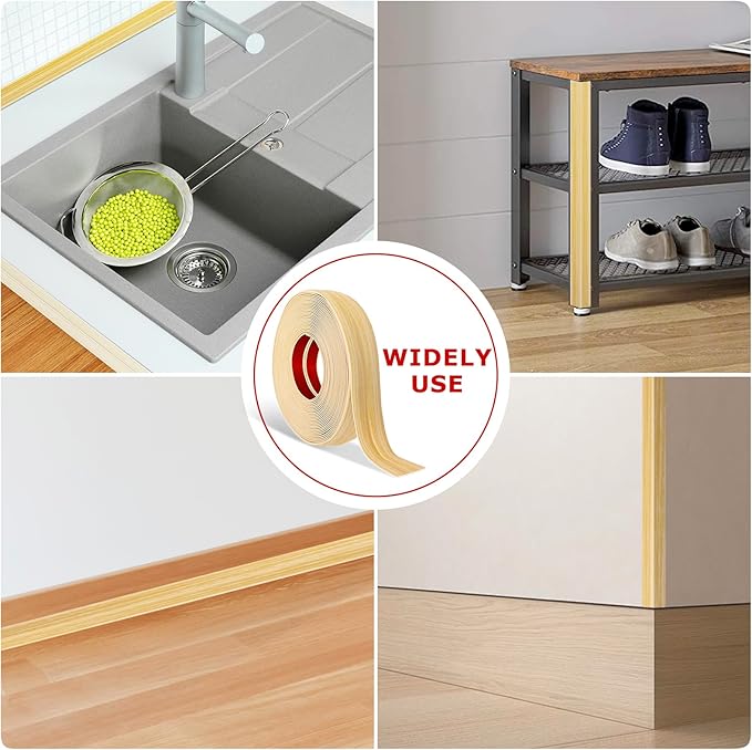 Flexible Wall Corner Protector Moulding Trim Peel and Stick Wall Corner Guards Edge Protector Self Adhesive Molding Trim Strip for Edge Ceiling (Original Wood Grain, 2.4 in x 40 Ft)