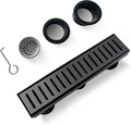 12 Inch Black Linear Shower Drain with Removable Capsule Pattern Cover Grate Accessories and SUS304 Stainless Steel CUPC Certificate (12 inch)…