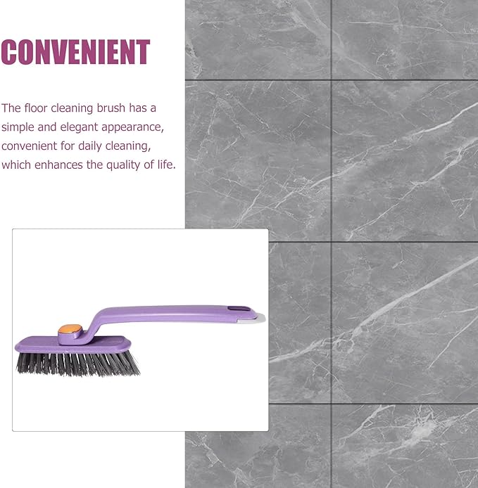 Toyvian Rotating Crevice Cleaning Brush Hard Bristle Window Track Scrub Brush for Bathroom Tiles and Small Space Cleaning with Long Handle for Household Use