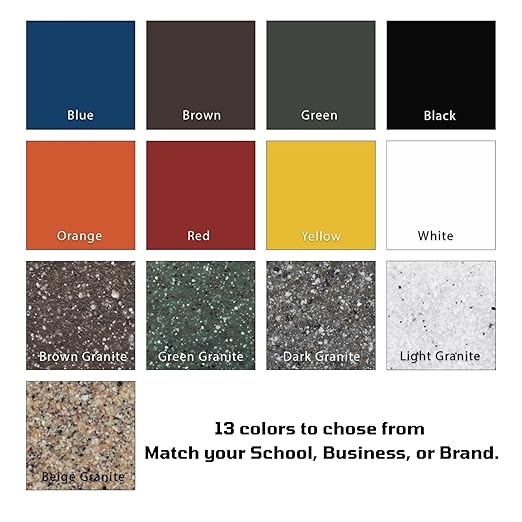 Campus Collection 32 Gallon Square Slatted 100% Recycled Plastic Heavy-Duty Commercial Outdoor and Indoor Trash Can with Push Top Lid | Great for Schools and Businesses - Light Granite