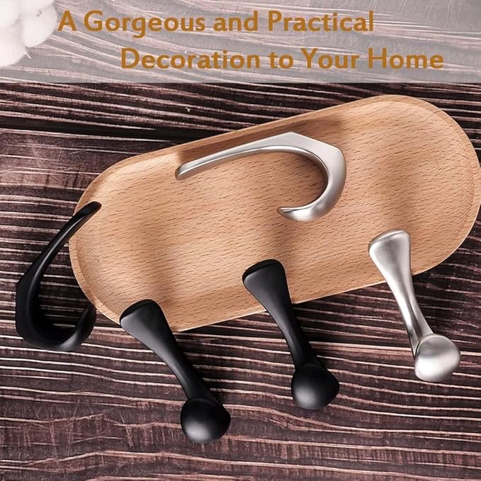 1 Pack Towel Hooks for Bathrooms Wall Mounted, Brushed Nickel Bathroom Hooks for Towels, Robe & Towel Hook for Wall, Modern Bath Towel Hook