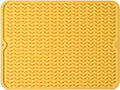 Silicone Dish Drying Mat for Multiple Usage,Easy clean,Eco-friendly,Heat-resistant Silicone Mat for Kitchen Counter or Sink,Refrigerator or drawer liner Yellow L 16 inches x 12 inches