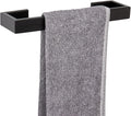 TocTen Bath Towel Rack - Square Base Thicken SUS304 Stainless Steel Towel Bar for Bathroom, Bathroom Bar Accessories Towel Rod Heavy Duty Wall Mounted Towel Holder (Matte Black, 12 Inch)