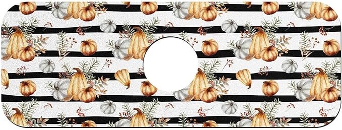 Faucet Draining Mat For Kitchen Sink, Striped Pumpkin Diatom Mud Absorbent Drain Pad For Bathroom Kitchen Sink Splash Guard Drying Mat