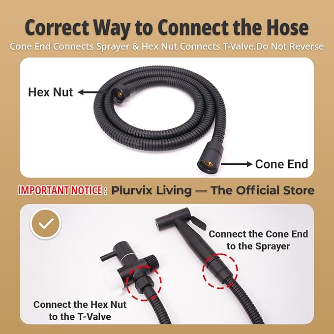 Handheld Bidet Sprayer for Toilet – Adjustable Water Pressure, Stainless Steel Jet Spray Kit with Bidet Hose - Feminine Wash, Muslim Shower, Diaper Cleaning (Black, 1 Set)