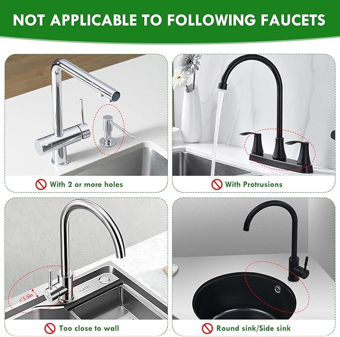 LVJING 17” x 5.5” Silicone Faucet Handle Drip Catcher Tray Mat, Silicone Faucet Mat Dish Soap Sponge Holder for Kitchen Sink, Drying Mat for Kitchen Counter Bathroom Kitchen Sink Splash Guard - Grey