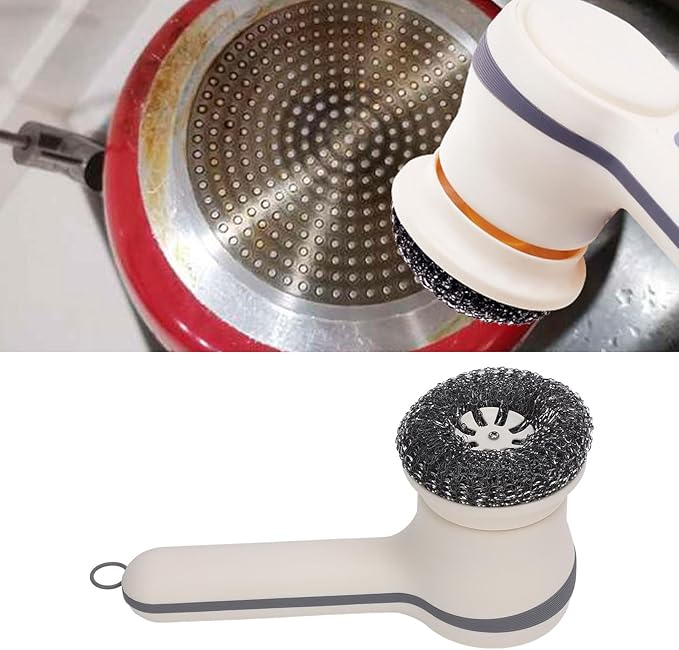Electric Scrubber Cordless for Bathroom and Kitchen, Electric Brush with 4 Interchangeable Heads