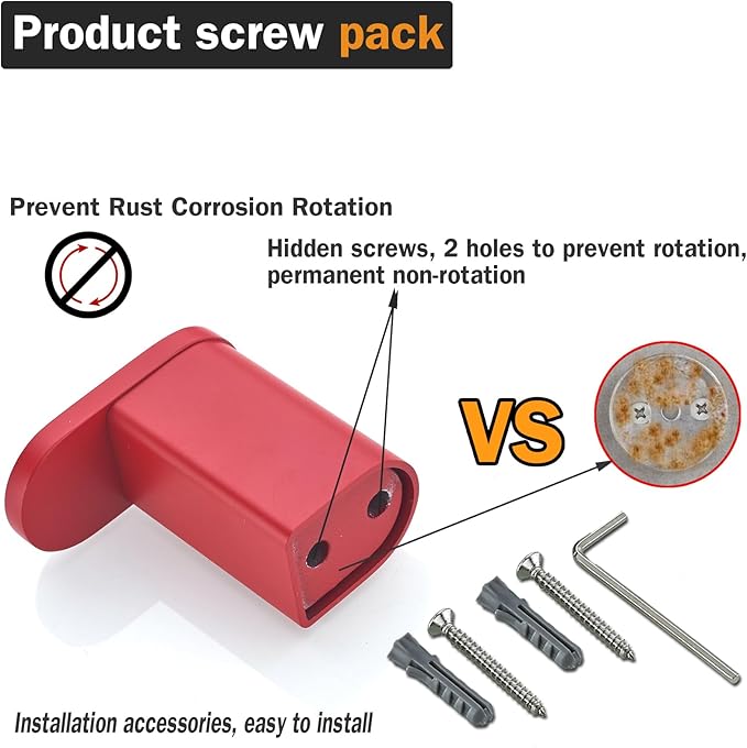 RANDOM Red Towel Hooks for Bathrooms Round Shower Hooks SUS304 Stainless Steel Wall Mount Coat Hooks.RD-96026-8RED