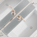 Faucet Mat for Kitchen Sink, Super Absorbent Diatomite Fast Drying Stone, Sink Splash Guard and Bathroom Stone Tray, Stone Drying Mat for Counter (Light Grey, 23.7" x 4")