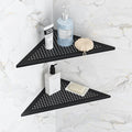 2 Pack Bathroom Corner Shelf, Recessed 12" Corner Shower Shelf, SUS304 Stainless Steel Triangular Wall Mount, No Drilling, Matte Black