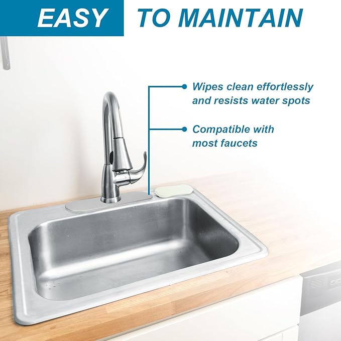 BokWin 10-Inch Faucet Deck Plate, Stainless Steel Sink Hole Cover in Brushed Nickel, Quick Installation for Single Hole Faucet to Cover Unused Holes on Kitchen or Bathroom Sink