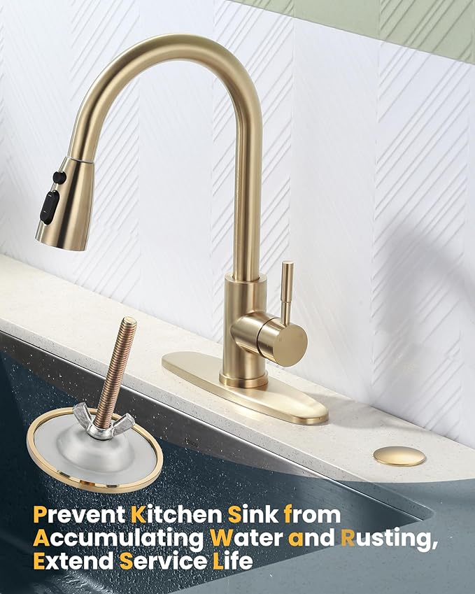 ALEASHA Kitchen Sink Hole Cover, Faucet Hole Cover for Kitchen Sink, Tap Hole Plate Stopper Cover Blanking Brass Metal Plug, Polished Brass