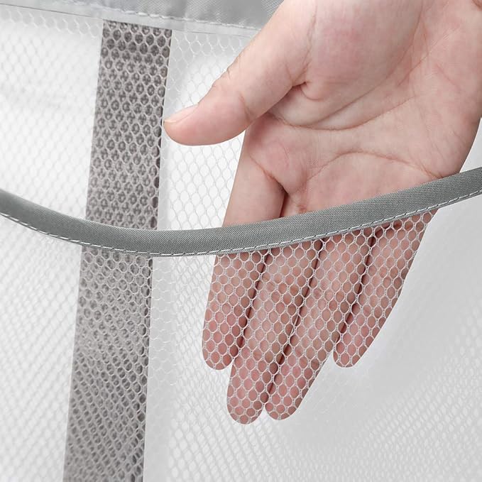 Portable Mesh Pocket with Rotatable Hanger, Quick Dry Serial Type Bath Storage Organizers for Travel, Camper, RV, Gym, Cruise, Cabin, College Dorm Shower(Gray)