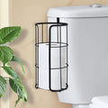 BROOKSTONE Over The Toilet Paper Holder Reserve, Metal Bathroom Toilet Paper Storage That Fits Any Size Rolls, Matte Black